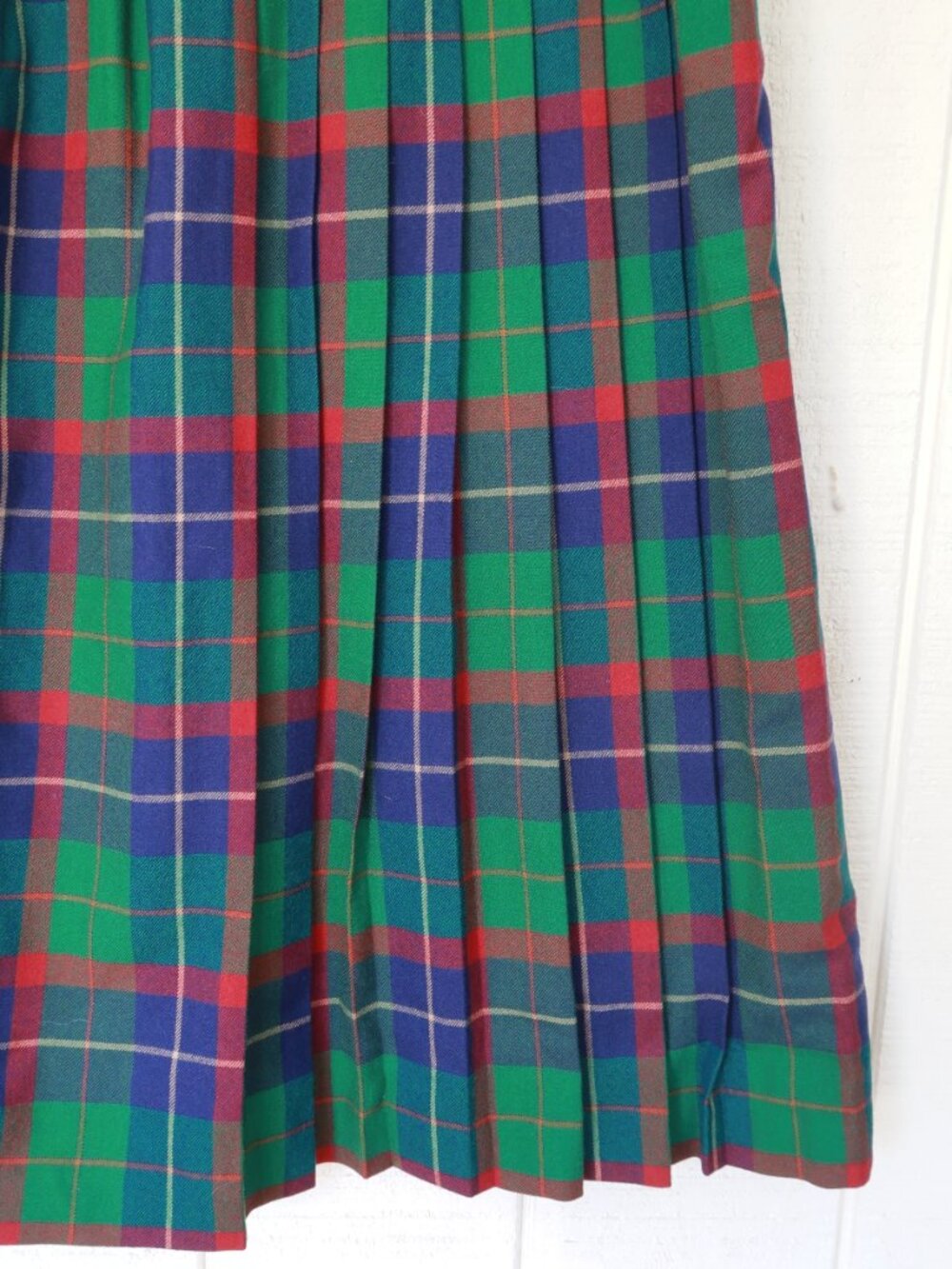 NWT Avoca Irish Pleated 100% Wool Plaid Maxi Skirt | XL - Picture 3 of 7